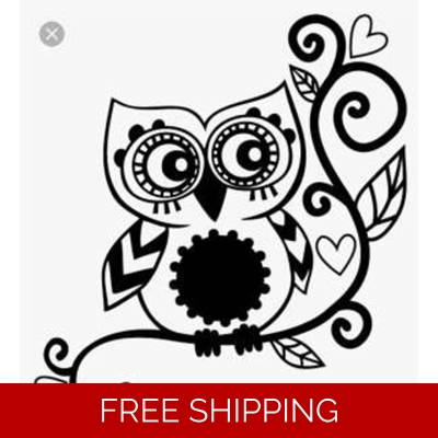 Owl heart vinesDie Cut Vinyl Decal sticker Owl heart vinesDie Cut Vinyl Decal sticker